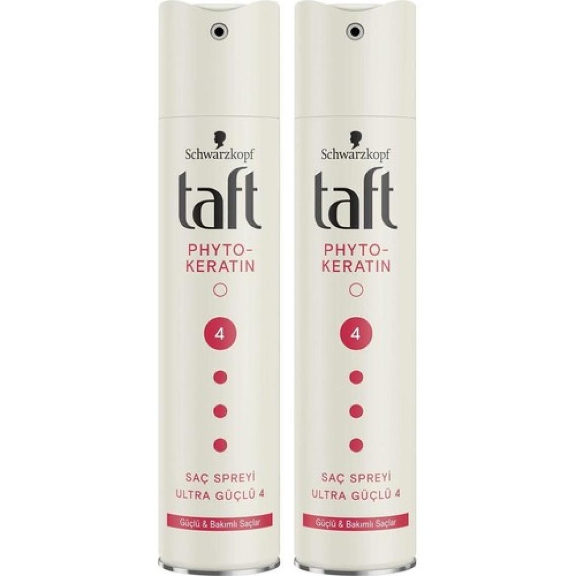 Taft Ultra Güçlü Saç Spreyi - 48 Saat Dayanıklılık, 250 ml x 2 Adet, Tüm Saç Tipleri için Sıvılaştırılmış Keratin