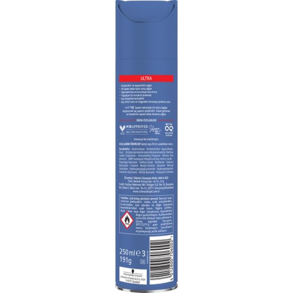 Taft Ultra Güçlü Saç Spreyi 250 Ml