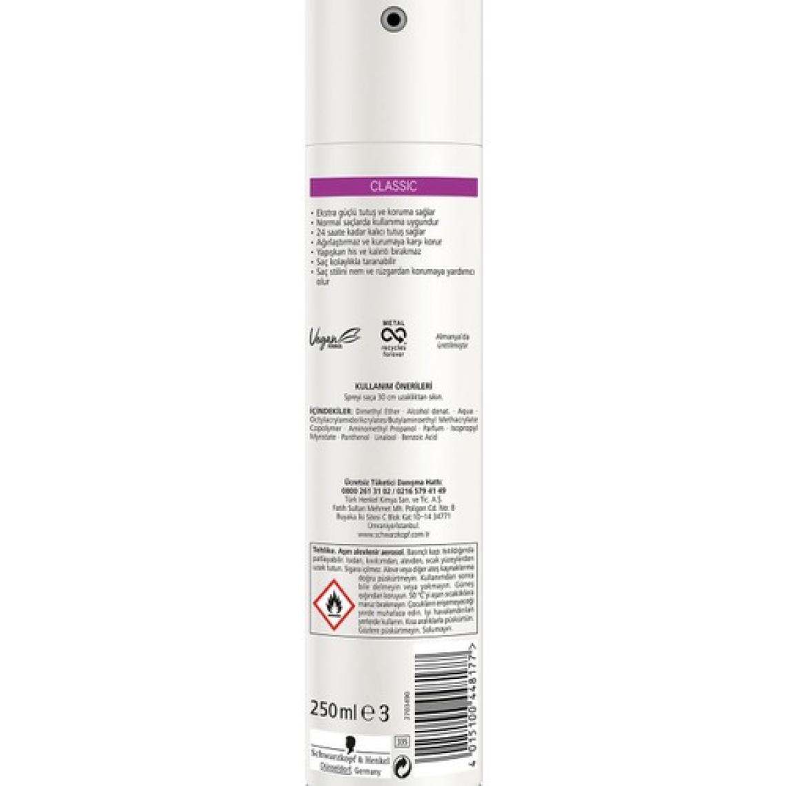 Taft Classic Ekstra Güçlü Sprey 250 Ml X 2 Adet