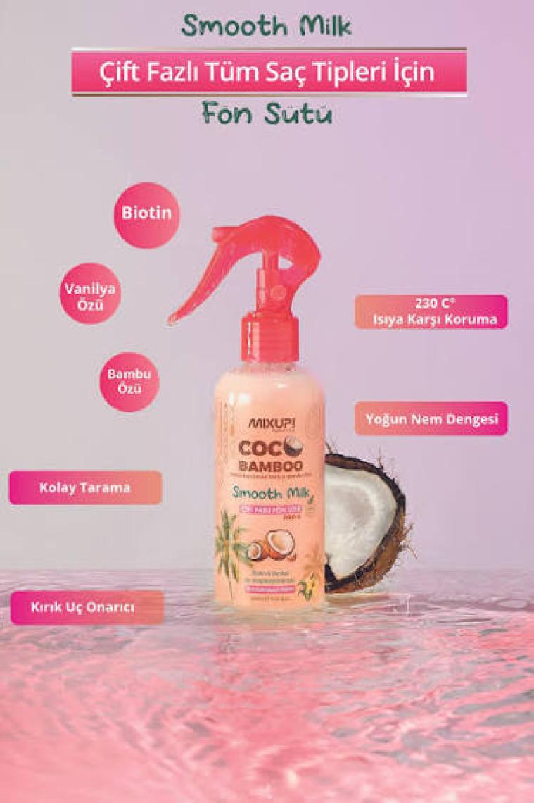 Mixup Çift Fazlı Tüm Saç Tipleri Için Fön Sütü & Smooth Milk Therapy 200 ml