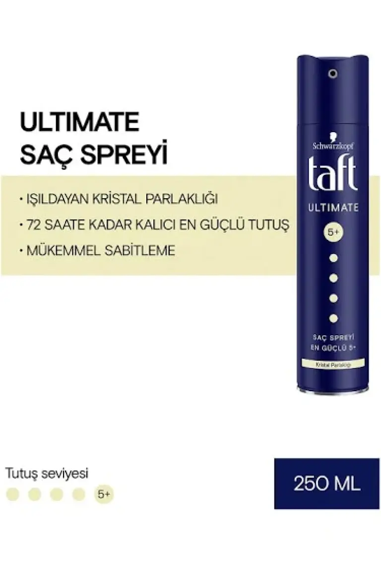Taft Ultımate Sprey 250 Ml 1 Adet Kalıcı Tutuş Saç Spreyi