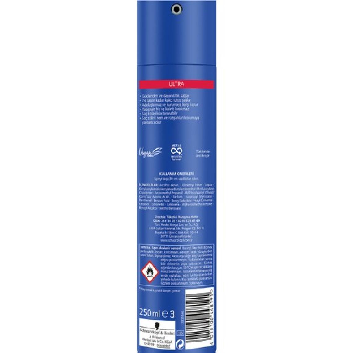 Taft Ultra Güçlü Saç Spreyi 250 Ml