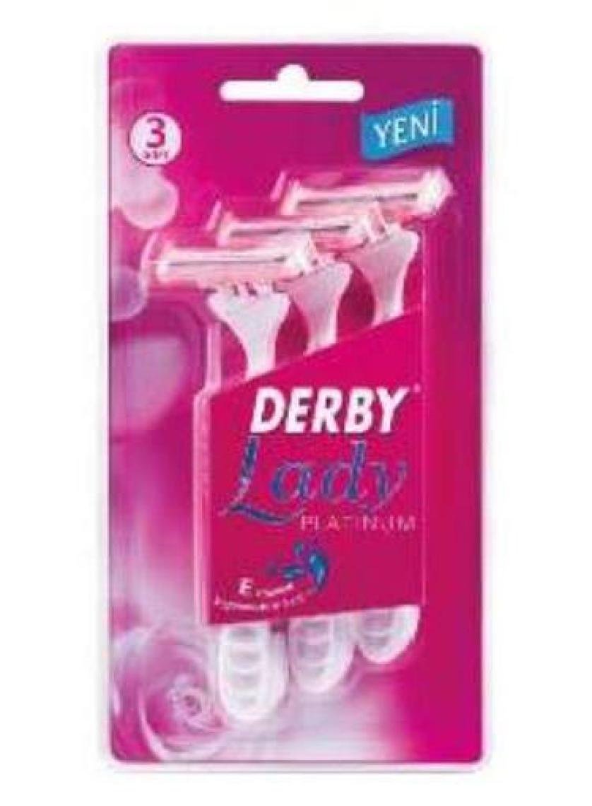 Derby Samurai 3 Tıraş Bıçağı - Krom Seramik Platin Kaplama, Oynar Başlıklı, E Vitamini İçeren, Erkekler İçin 14'lü Paket