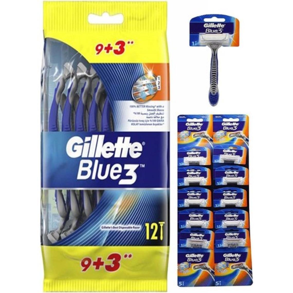Gillette Blue3 Erkekler İçin Tek Kullanımlık Tıraş Bıçağı - 12'li Paket