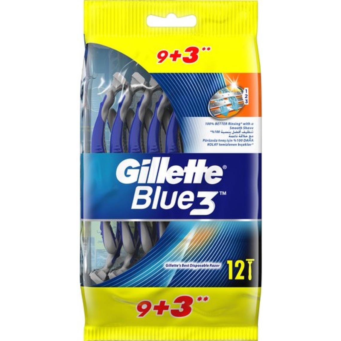 Gillette Blue3 Erkekler İçin Tek Kullanımlık Tıraş Bıçağı - 12'li Paket