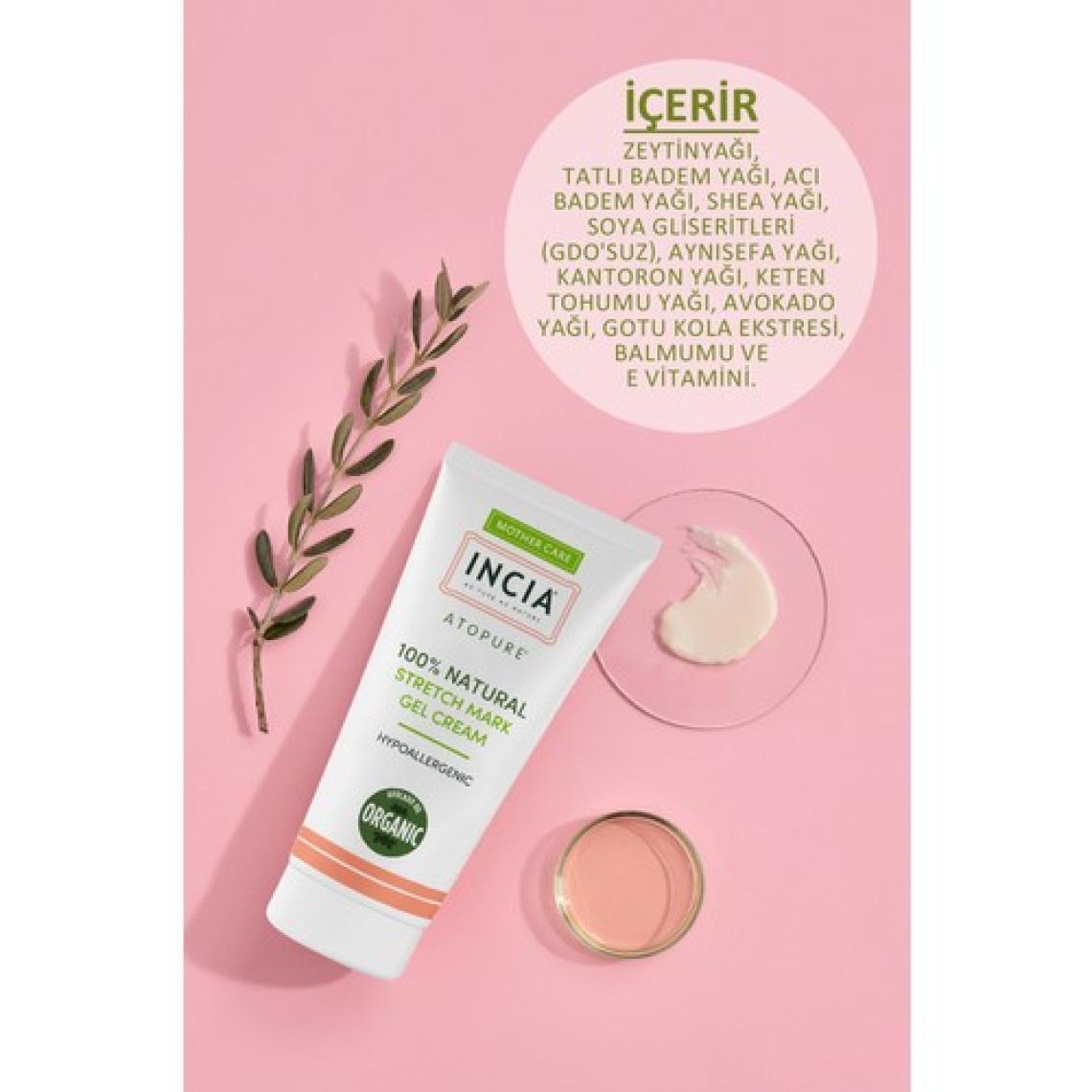INCIA %100 Doğal Karın Çatlak Jel Kremi Çatlak Önleyici Organik Avokado Yağı Hamilelikte 75 ml