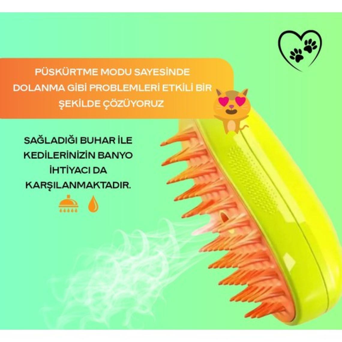 NOVASHOP Buharlı Kedi & Köpek Yıkama Fırçası Tarağı, Buharlı Kedi Tarağı, Evcil Hayvan Tarağı