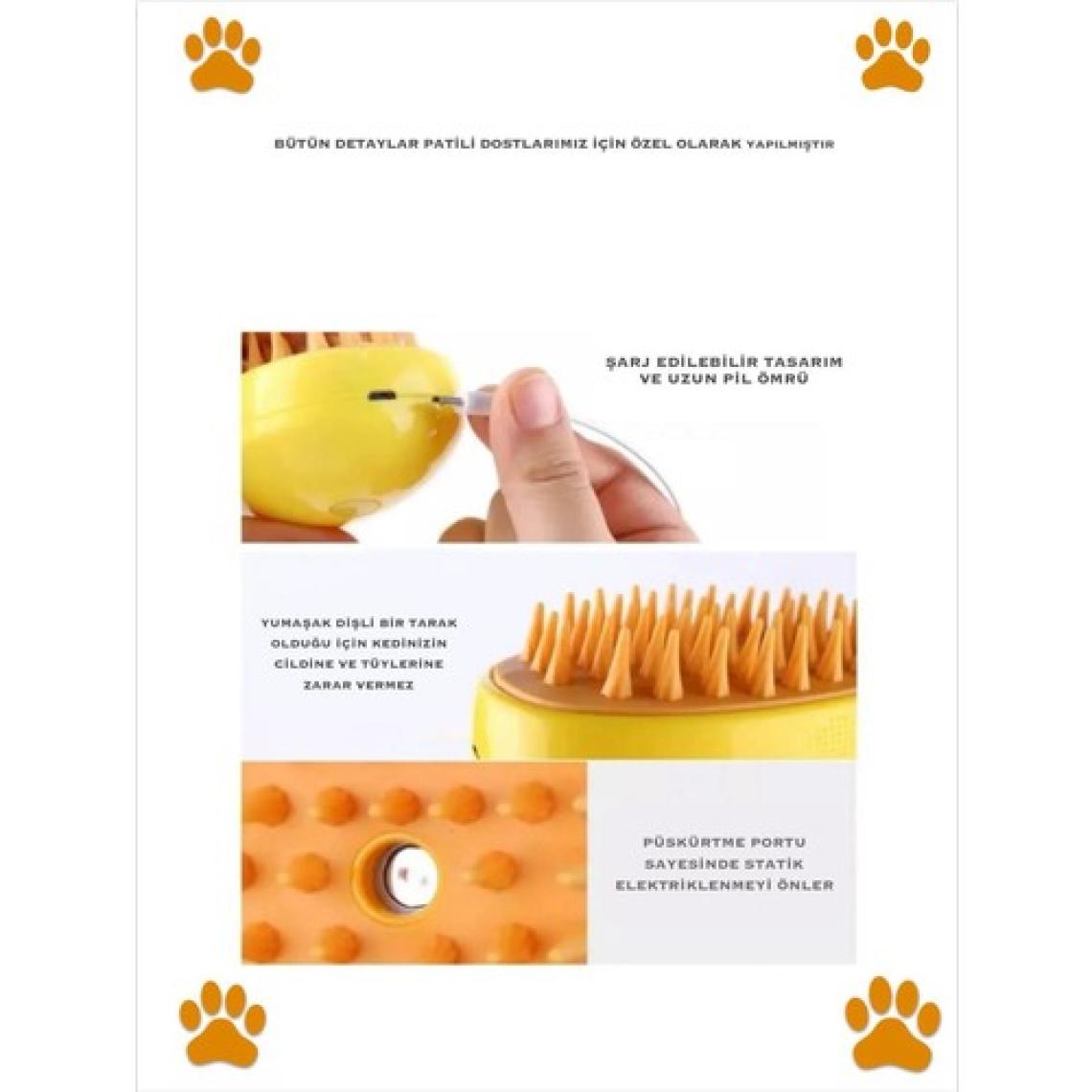 NOVASHOP Buharlı Kedi & Köpek Yıkama Fırçası Tarağı, Buharlı Kedi Tarağı, Evcil Hayvan Tarağı