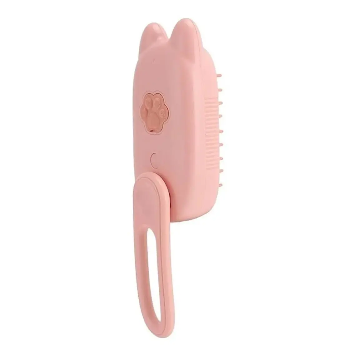 Justie Pet Kedi Tasarımlı Saplı Buharlı Kedi Tarağı, Buharlı Kedi Yıkama Fırçası Tarağı Pembe-Bej