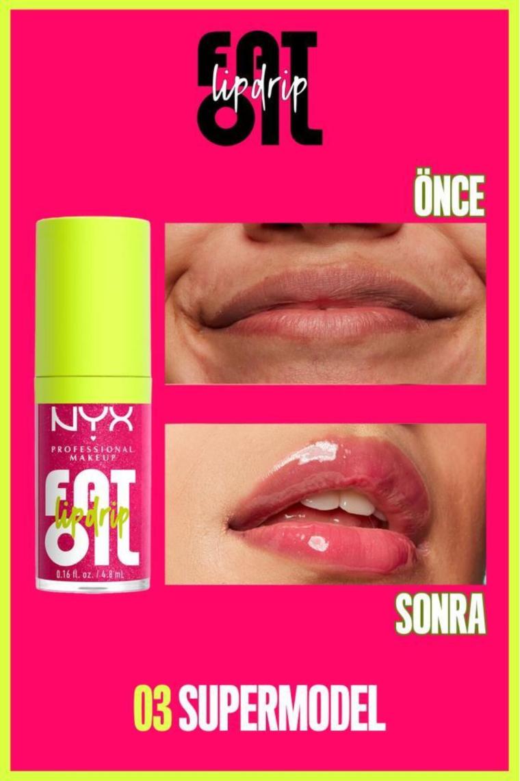 NYX Fat Oil Lip Drip Parlatıcı Dudak Yağı Supermodel