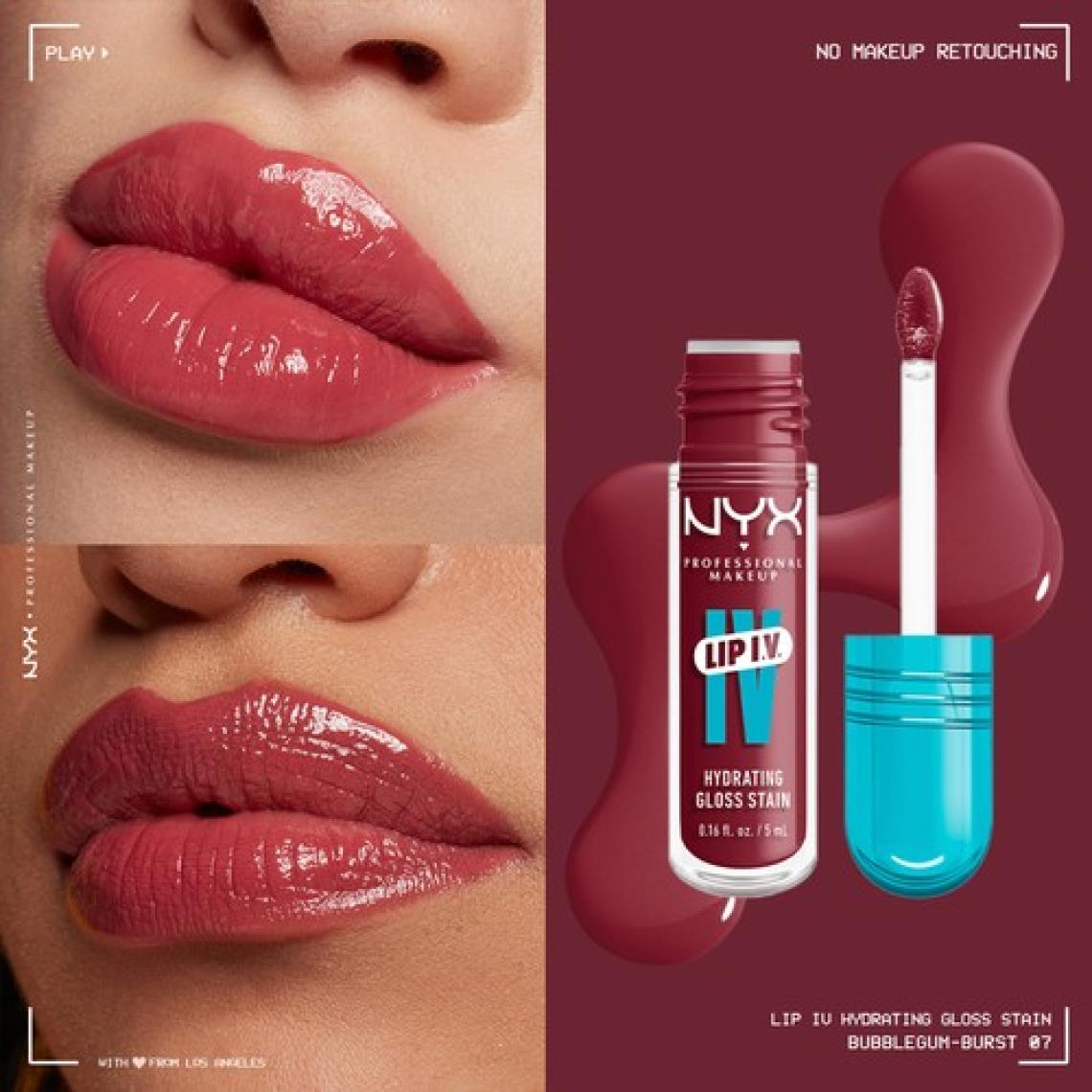 NYX Professional Makeup Lip I.V. Vitamin İçeren Parlatıcı + Tint - 07 Bubblegum Burst