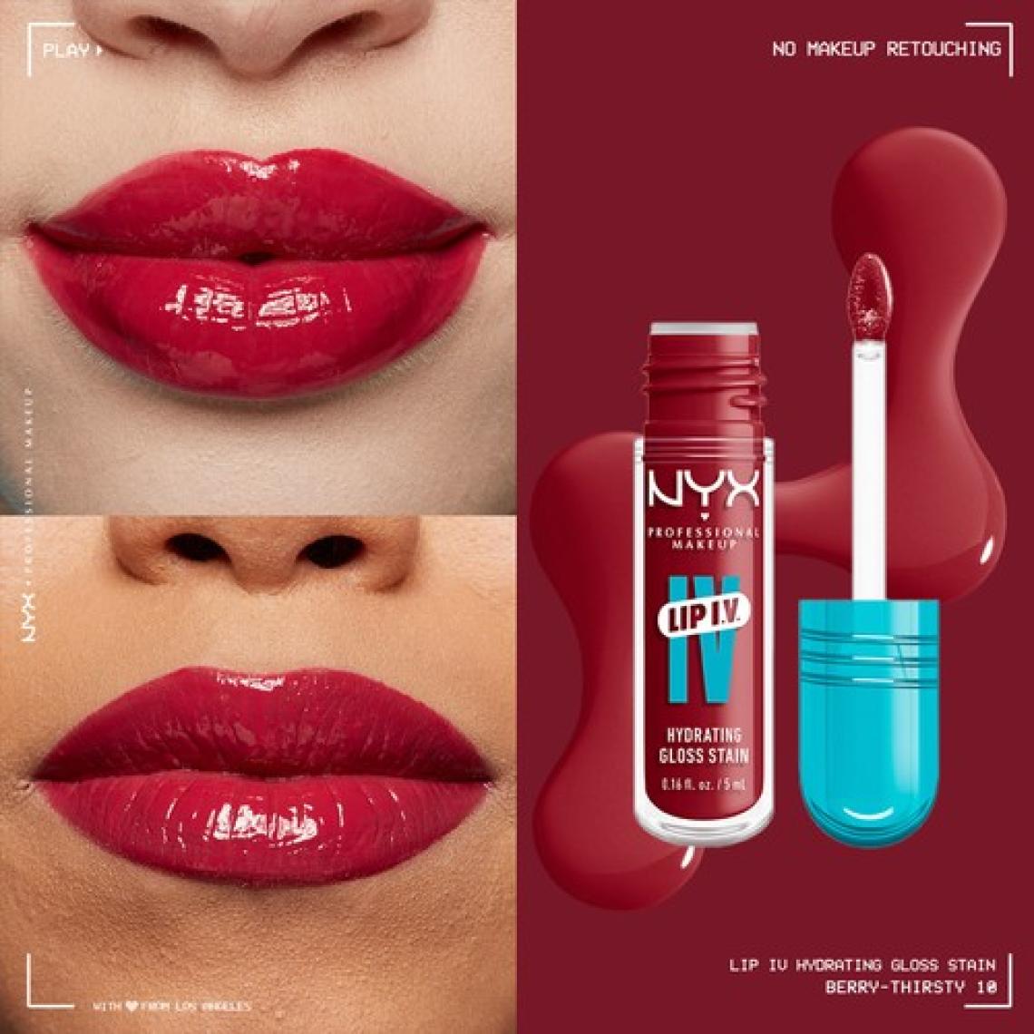 NYX Professional Makeup Lip I.V. Vitamin İçeren Parlatıcı + Tint - 10 Berry Thirsty