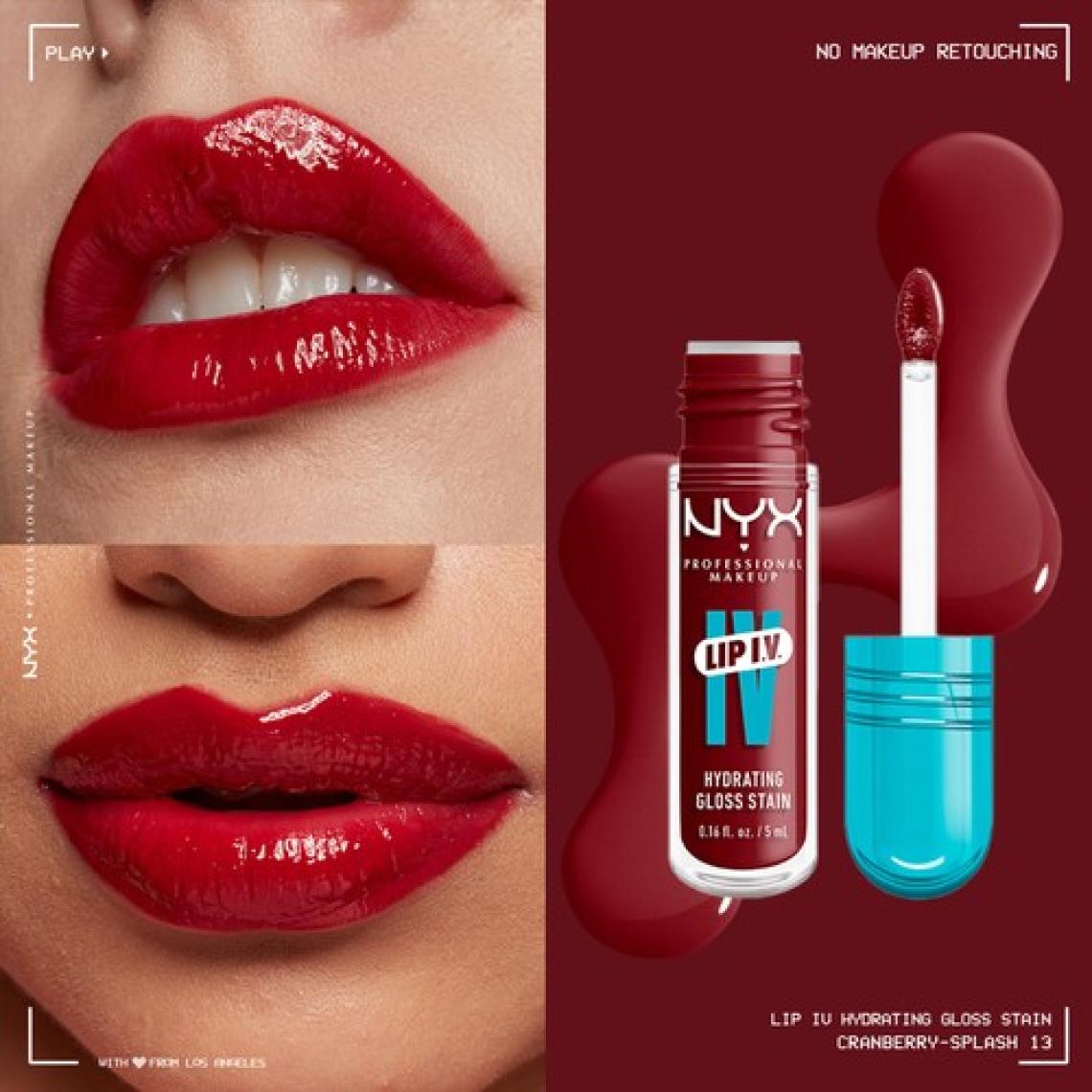 NYX Professional Makeup Lip I.V. Vitamin İçeren Parlatıcı + Tint - 13 Cranberry Splash