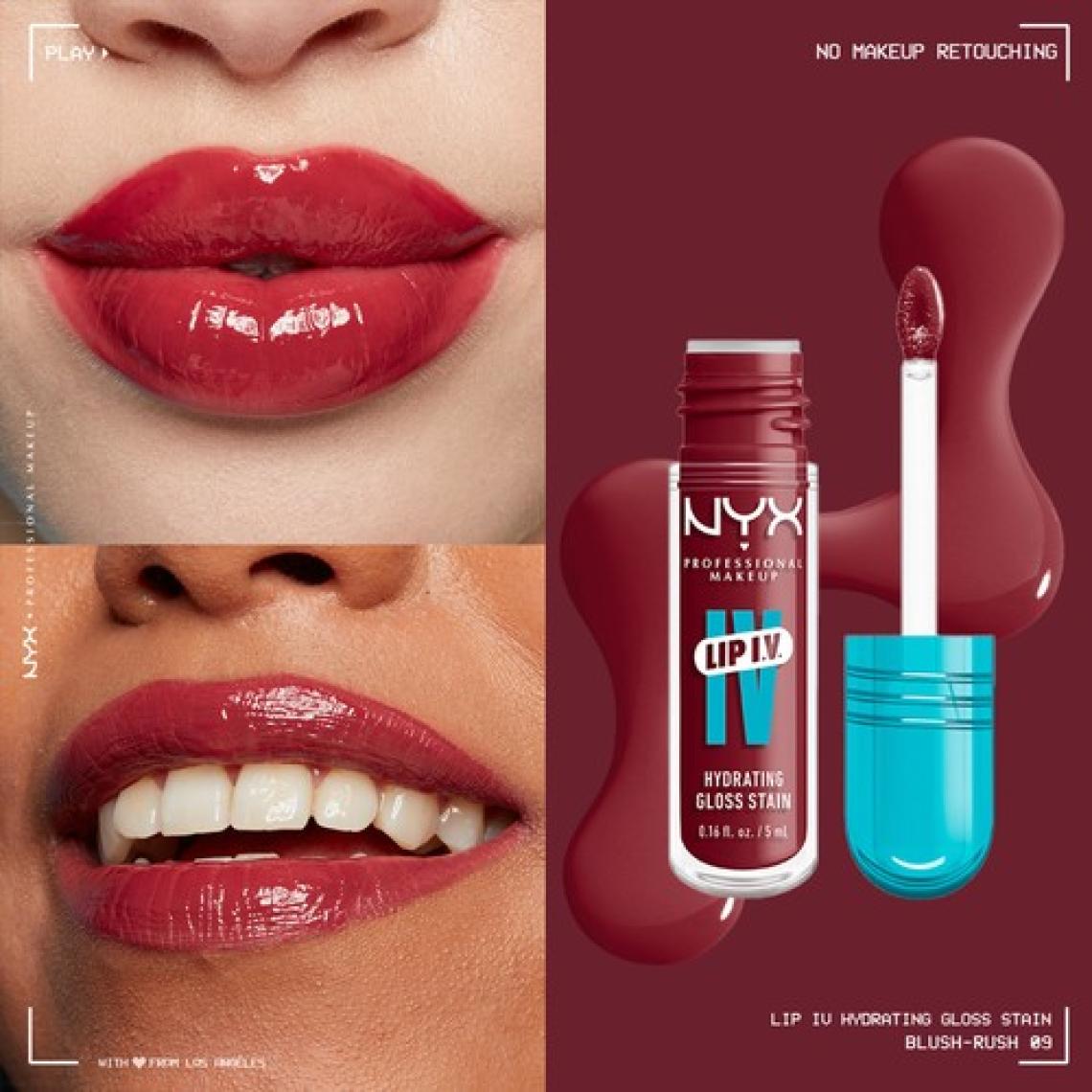 NYX Professional Makeup Lip I.V. Vitamin İçeren Parlatıcı + Tint - 09 Blush Rush
