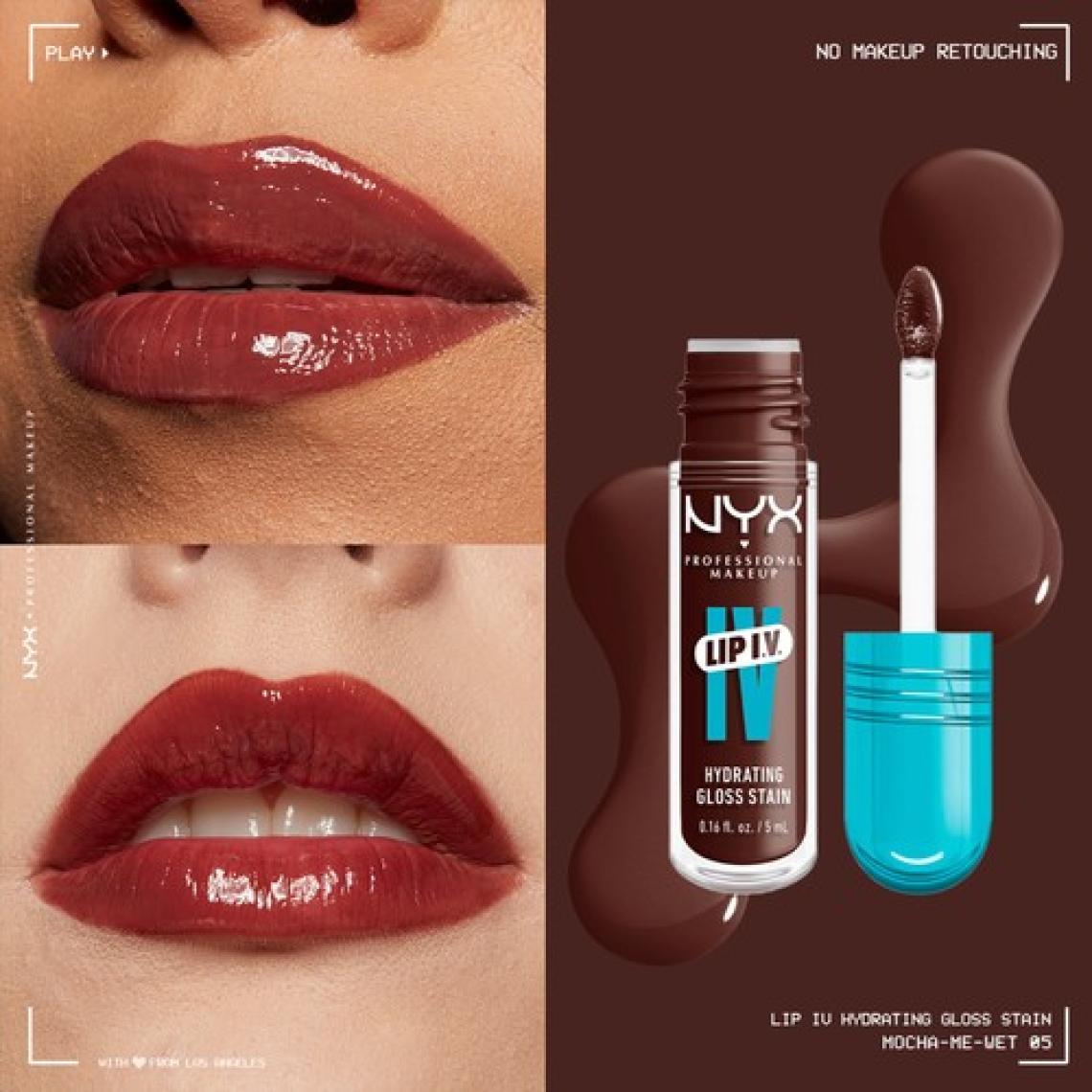 NYX Professional Makeup Lip I.V. Vitamin İçeren Parlatıcı + Tint - 05 Mocha Me Wet