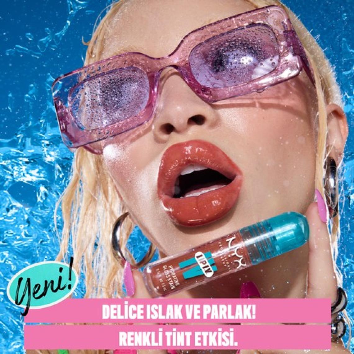 NYX Professional Makeup Lip I.V. Vitamin İçeren Parlatıcı + Tint - 08 Drippin' In Rose