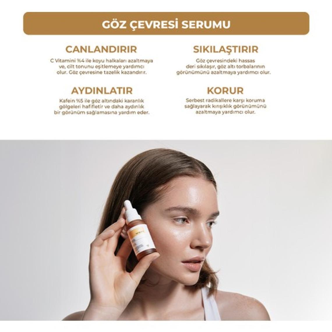 WIWIFY Göz Altı Torbalanma, Koyu Halkalara Karşı Göz Çevresi Serumu (Caffeine %5 + C Vitamini %4)