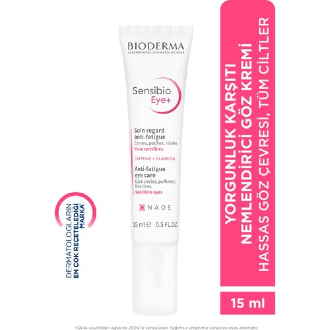 Bioderma Sensibio Eye+ Hassas Göz Çevresi Koyu Halka ve Kırışıklık Karşıtı Nemlendirici Göz Bakım Kremi 15 ml