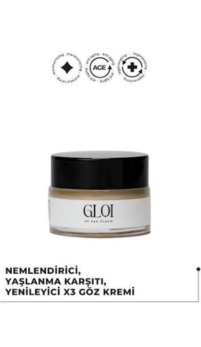 GLOI 3 Etkili Göz Kremi - Göz Altı Torba Ve Morlukları Karşıtı, Koyu Halka Karşıtı