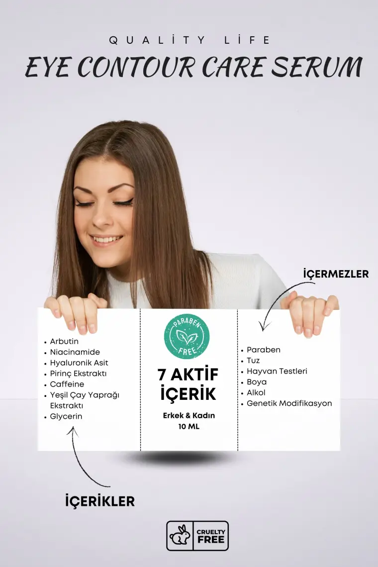 Quality Life Göz Altı Torbası & Morluk Bakımı,  Torbalanma, Koyu Halka ve Göz Çevresi Kafein Arbutin Gözaltı Serumu