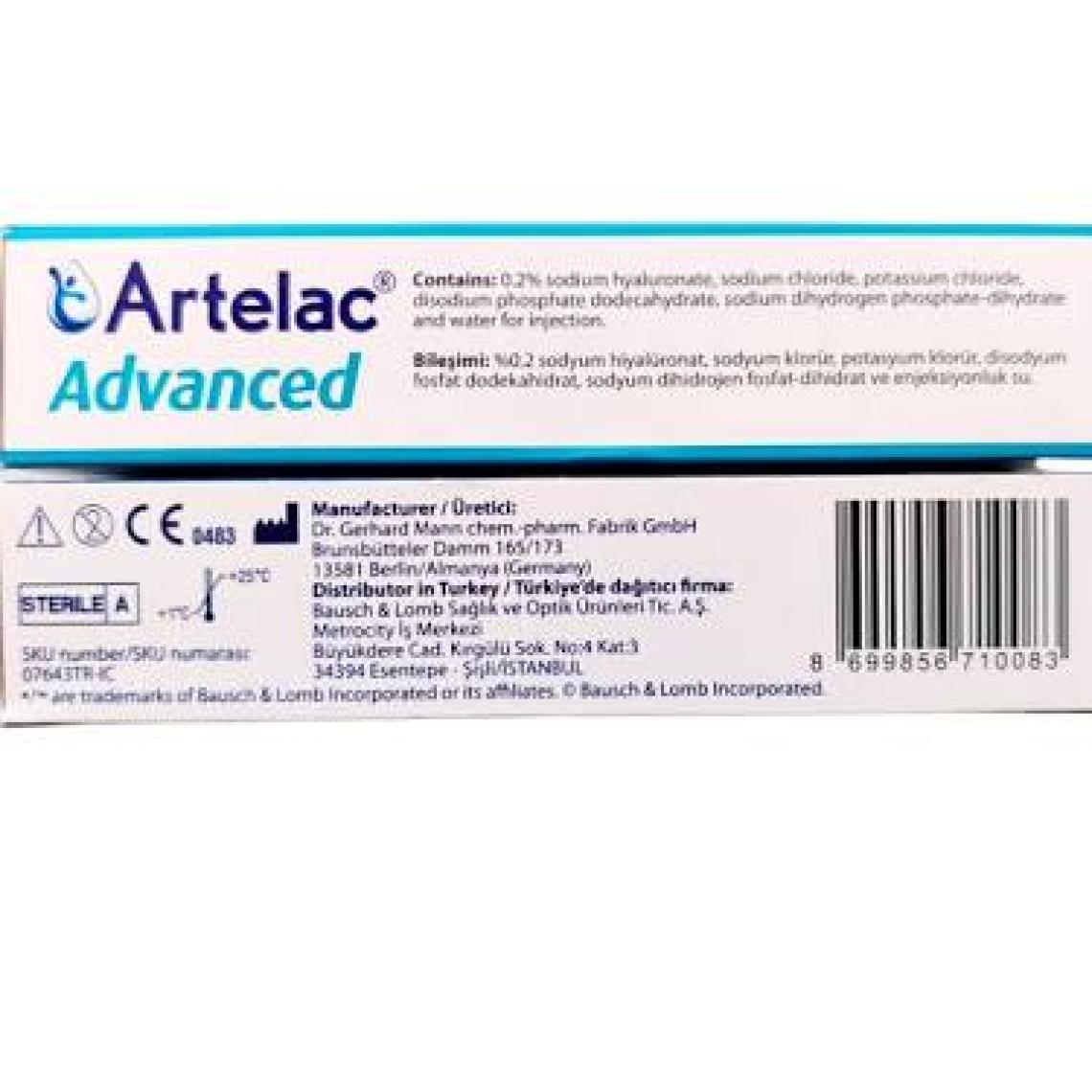 Bausch + Lomb Artelac Advanced Damlası 30 x 0,5 ml