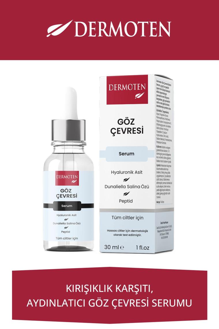 Dermoten Göz Çevresi, Hyaluronik Asit ve Dunaliella Salin Özlü Göz Çevresi Bakım Serumu 30 ml