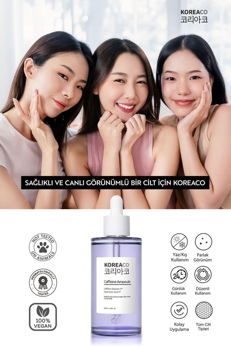 Koreaco Caffeine Ampoule Gözaltı Torba & Koyu Halka Karşıtı