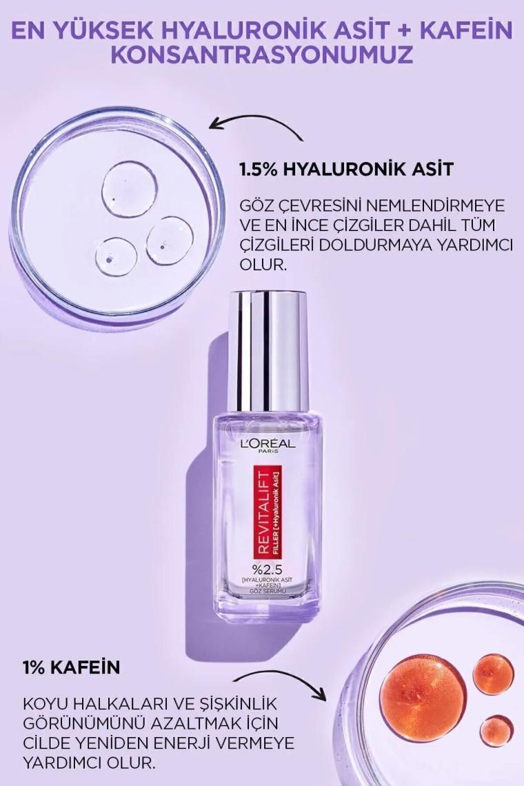 Revitalift Filler Göz Çevresini Aydınlatıcı, Koyu Halka Görünümünü Azaltan Göz Serumu 20ml