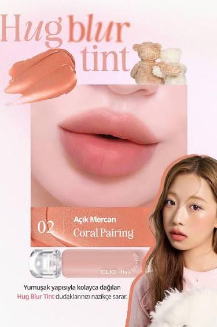 Clio Hafif Ve Köpüksü Dokusuyla Pürüzsüz Görünüm Sunan Tint Clıo Hug Blur Tint (002 Coral Pairing)