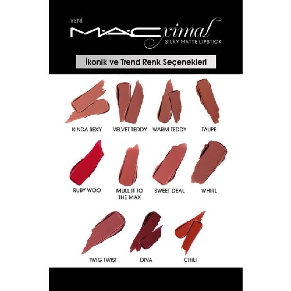 MAC M·a·cxımal Silky Matte Lipstick Nemlendirme Etkili Yoğun Renk Sağlayan Ruj - Russian Red