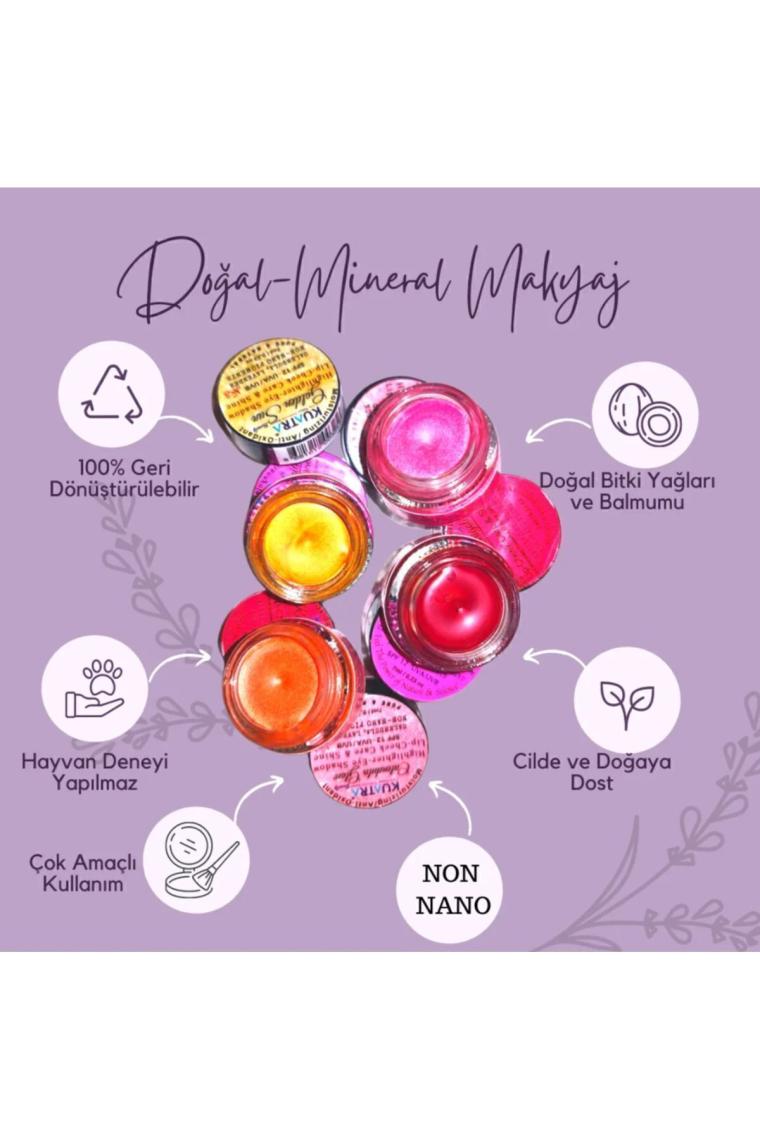 Kuatra Red Marigold  Nemlendirici - Antioksidan Işıltı Veren Balm (Doğal Içerikli Ruj- Allık)