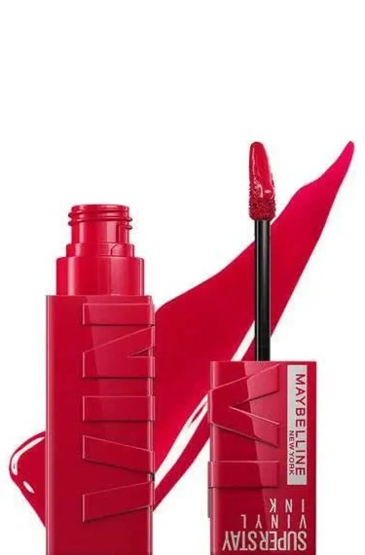 Maybelline New York Super Stay Vinyl Ink Uzun Süre Kalıcı Likit Parlak Ruj 50 Wicked