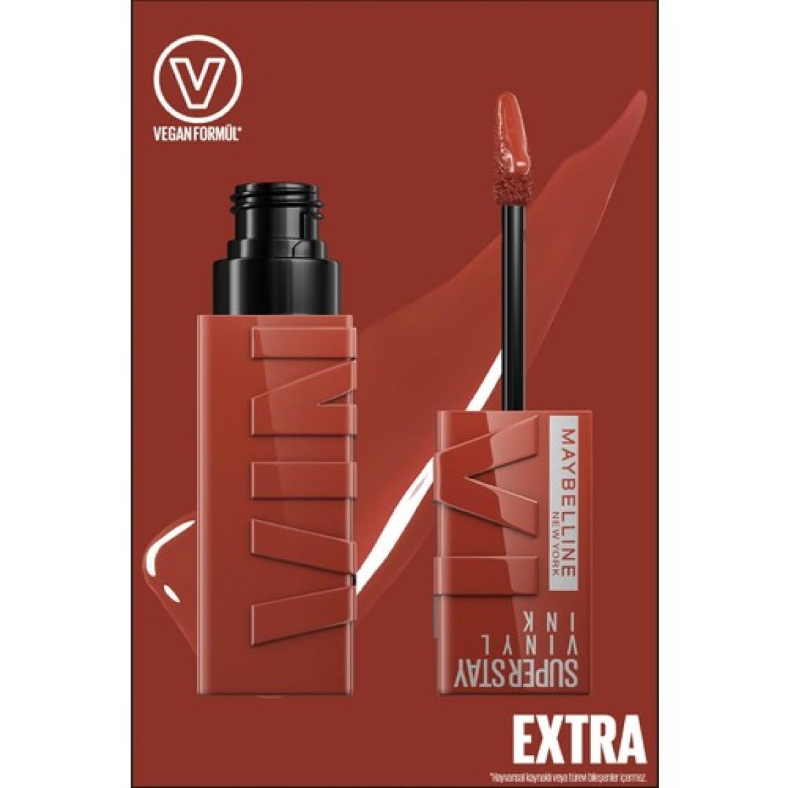 Maybelline New York Super Stay Vinyl Ink Likit Parlak Ruj 130 Extra