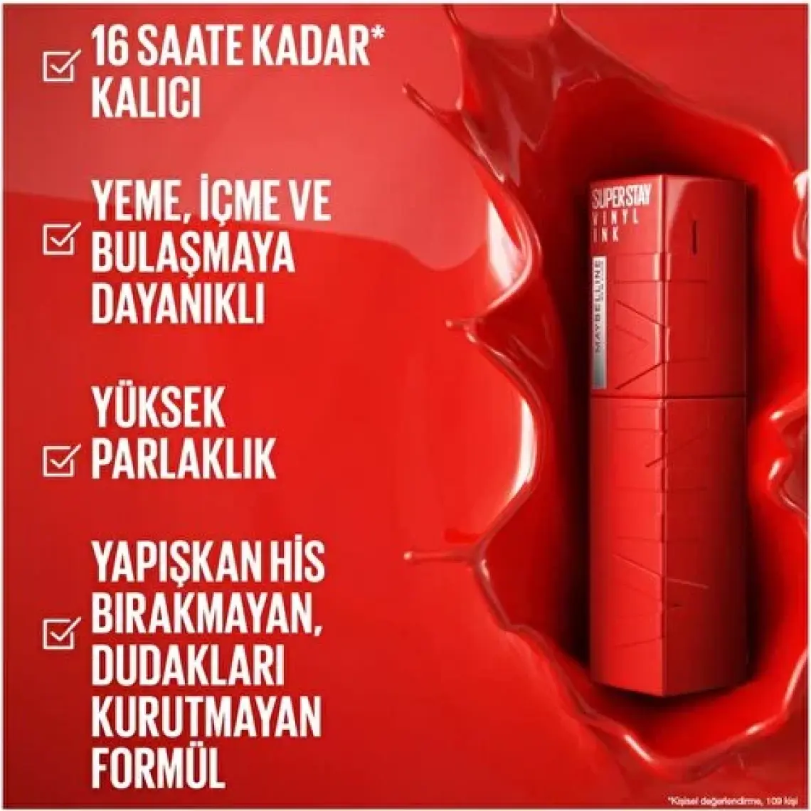 Maybelline New York Super Stay Vinyl Ink Likit Parlak Ruj 30 Unrivaled