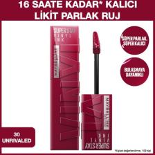 Maybelline New York Super Stay Vinyl Ink Likit Parlak Ruj 30 Unrivaled