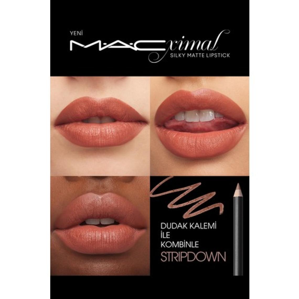 MAC M·A·CXIMAL Silky Matte Lipstick ( Taupe ) Nemlendirme Etkili Yoğun Renk Sağlayan Ruj