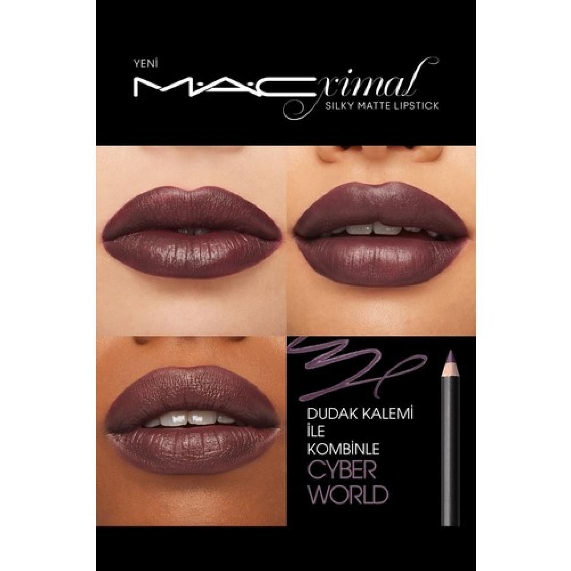 MAC DAHA YOĞUN RENKLERDE Smoked Purple M·A·CXIMAL Silky Matte Lipstick Nemlendirme Etkili Ruj