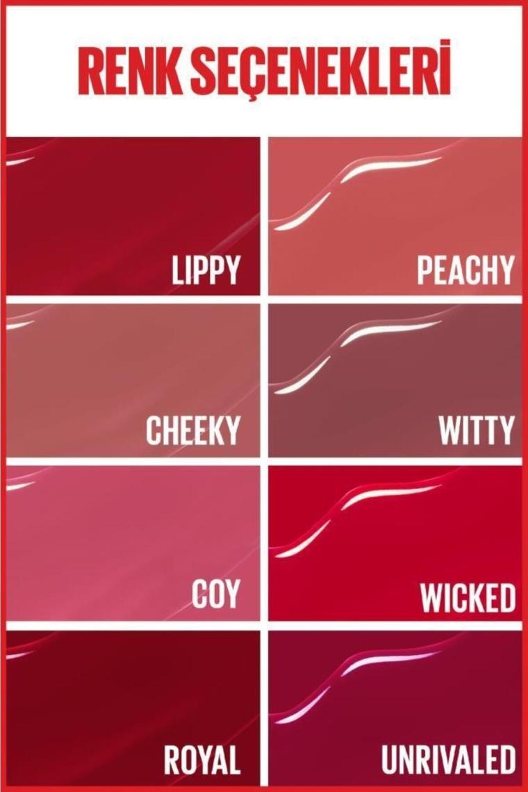 Maybelline New York Super Stay Vinyl Ink Likit Parlak Ruj 35 Cheeky