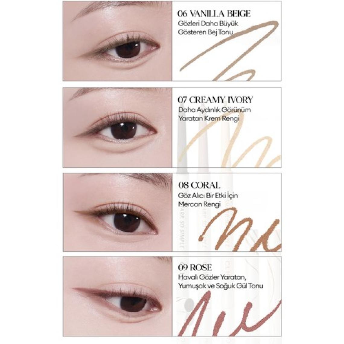 Clio Suya Dayanıklı, İnce Uçlu Göz Kalemi CLIO Sharp So Simple Waterproof Pencil Liner (02 Brown)