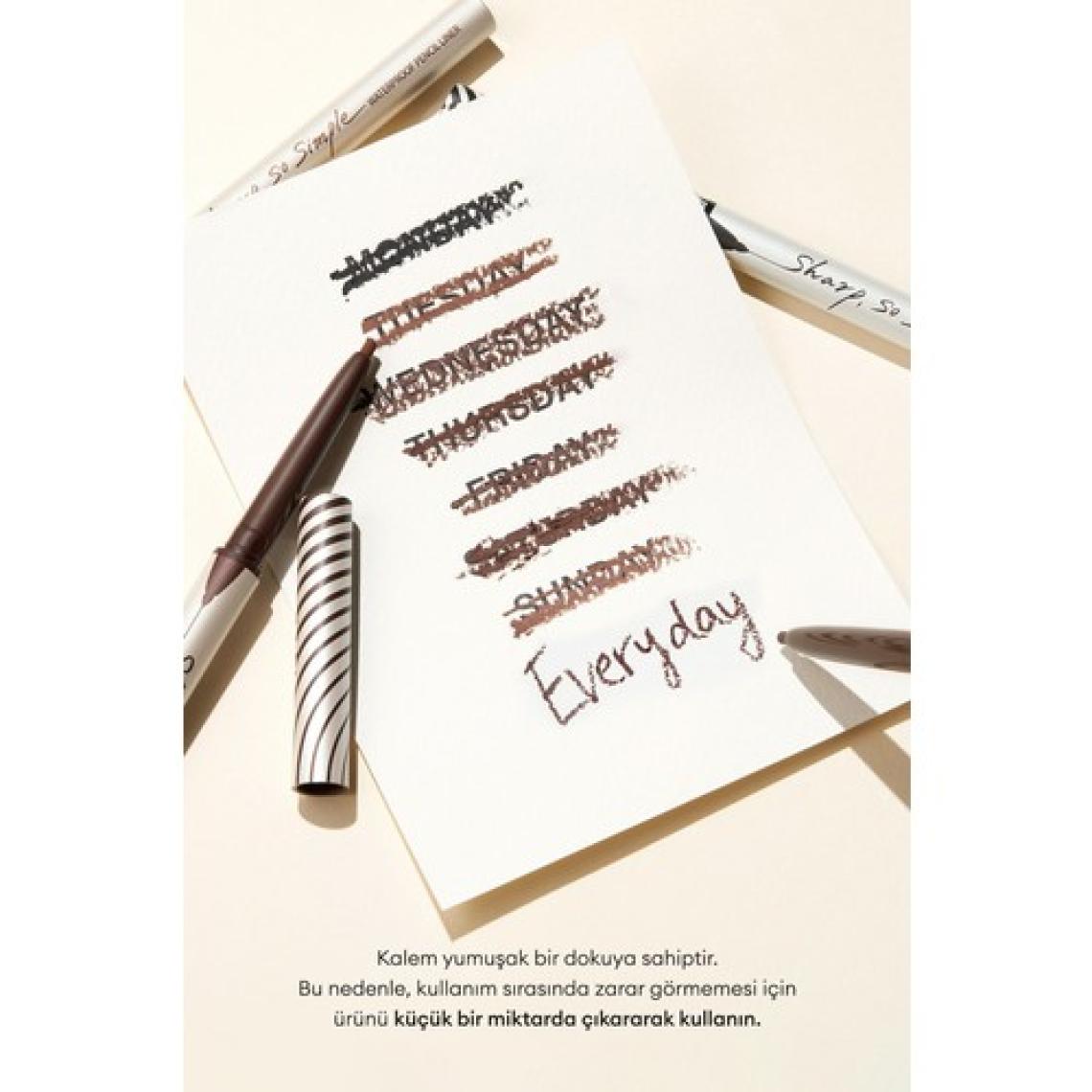 Clio Suya Dayanıklı, İnce Uçlu Göz Kalemi CLIO Sharp So Simple Waterproof Pencil Liner (02 Brown)