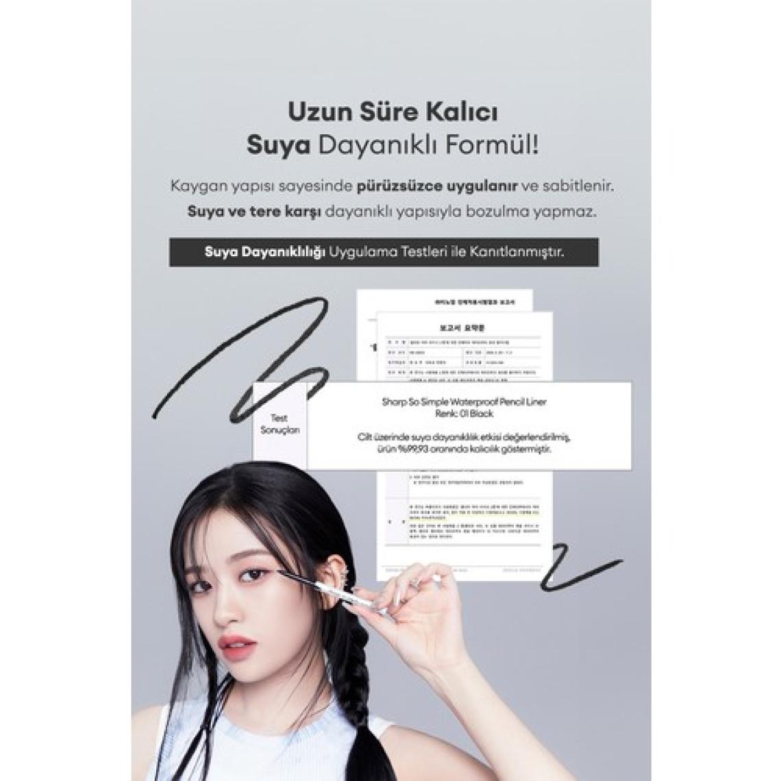 Clio Suya Dayanıklı, İnce Uçlu Göz Kalemi CLIO Sharp So Simple Waterproof Pencil Liner (02 Brown)