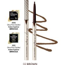 Clio Suya Dayanıklı, İnce Uçlu Göz Kalemi CLIO Sharp So Simple Waterproof Pencil Liner (02 Brown)