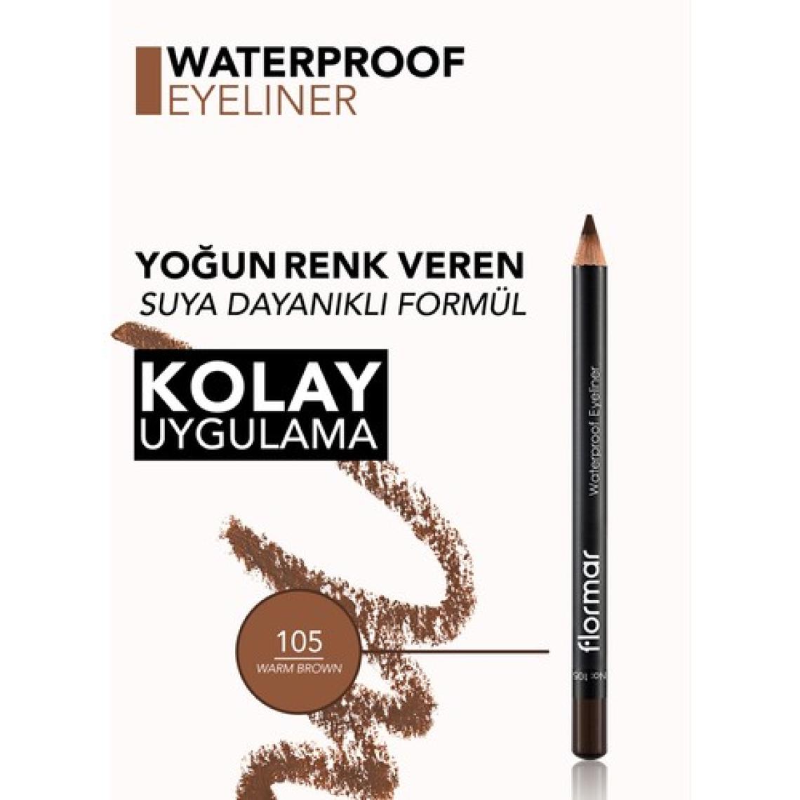 Yoğun Renk Veren Suya Dayanıklı Mat Göz Kalemi (105 Warm Brown) 8690604109050