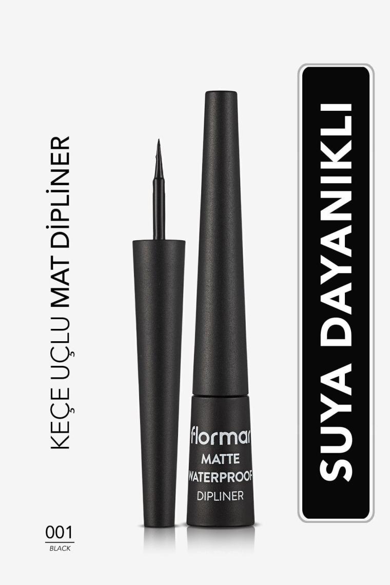 Suya Dayanıklı Mat Dipliner (SİYAH) - Waterproof Dipliner - 001 Black - 8690604536481