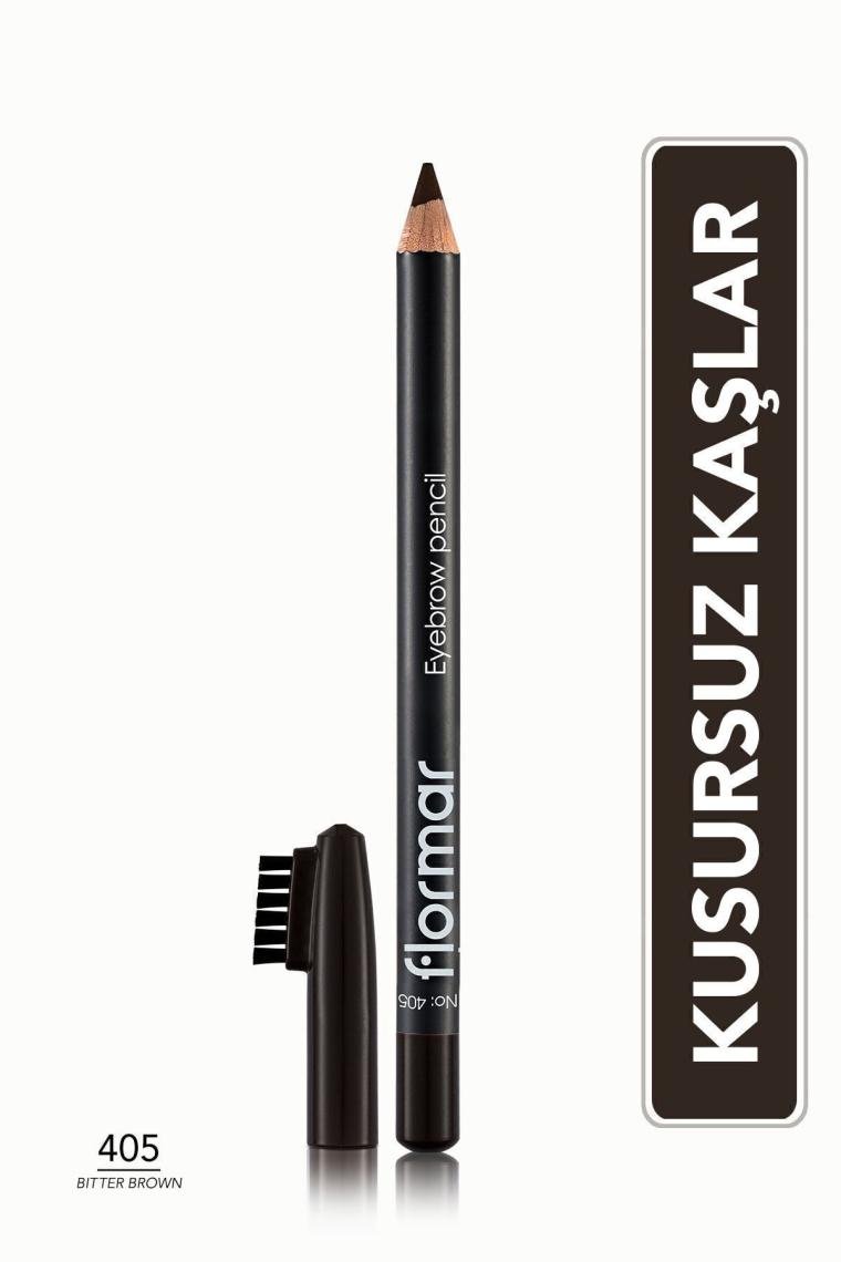Kapağı Fırçalı Kaş Kalemi (Kahve) - Eyebrow Pencil - 405 Bitter Brown - 8690604278701