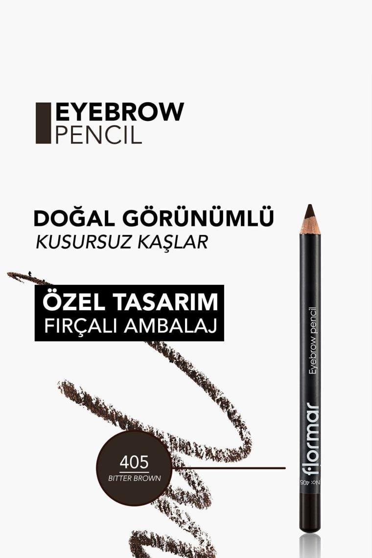 Kapağı Fırçalı Kaş Kalemi (Kahve) - Eyebrow Pencil - 405 Bitter Brown - 8690604278701