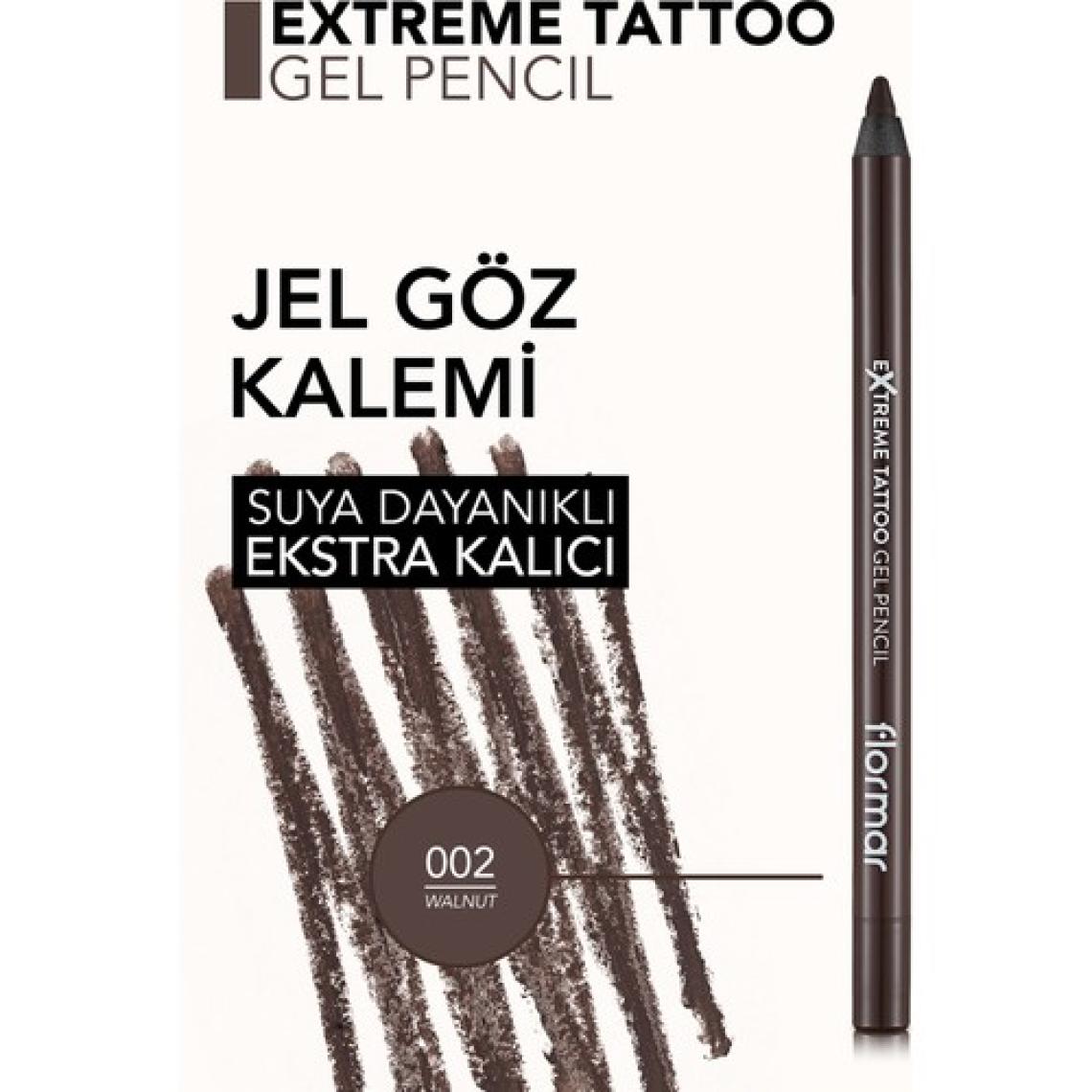 Flormar-Yumuşak Uçlu ve Suya Dayanıklı Extreme Tattoo Jel Göz Kalemi (002 Koyu Kahve) 8682536028844