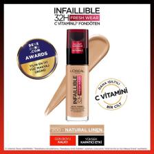 Loreal Paris Infaillible 32H Fresh Wear C Vitaminli Fondöten 200 Golden Sand