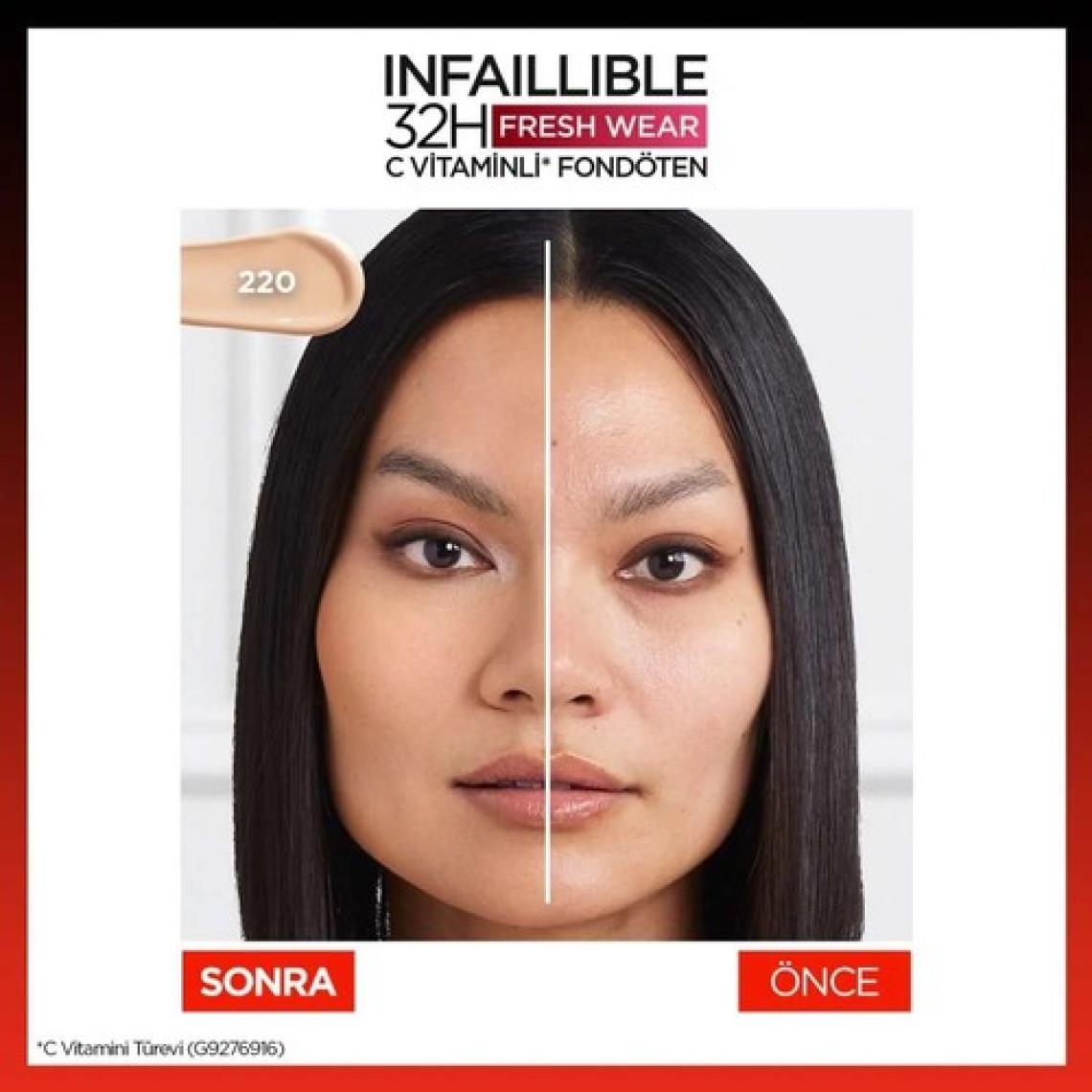 L'Oréal Paris Infaillible 32H Fresh Wear C Vitaminli Fondöten - 220 Sand