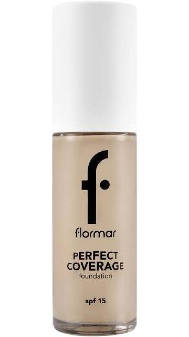 Flormar Perfect Coverage Yoğun Kapatıcı Su Bazlı Fondöten (Nötr Alt Ton) -100 Light Ivory-8682536058124